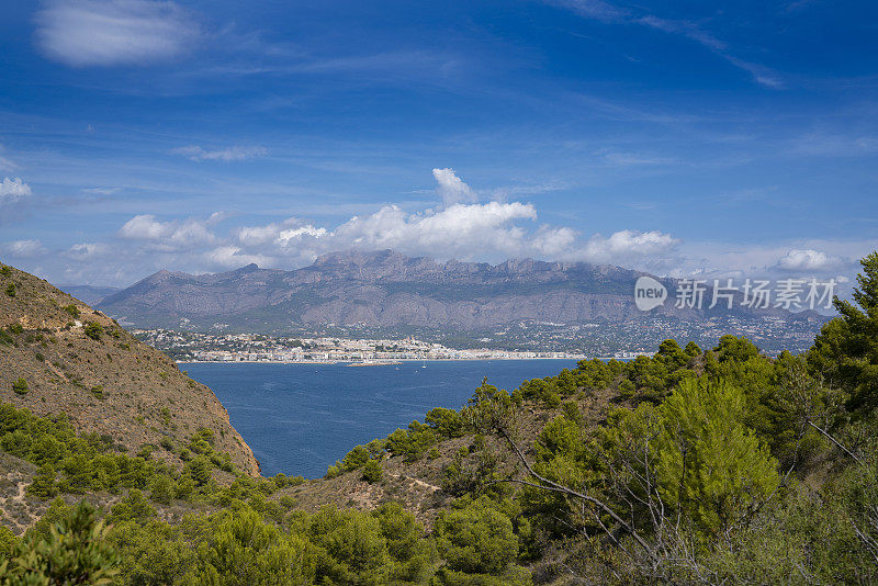 Altea, Calpe和Alfas del Pi, alir哥斯达黎加布兰卡全景在西班牙阿利坎特